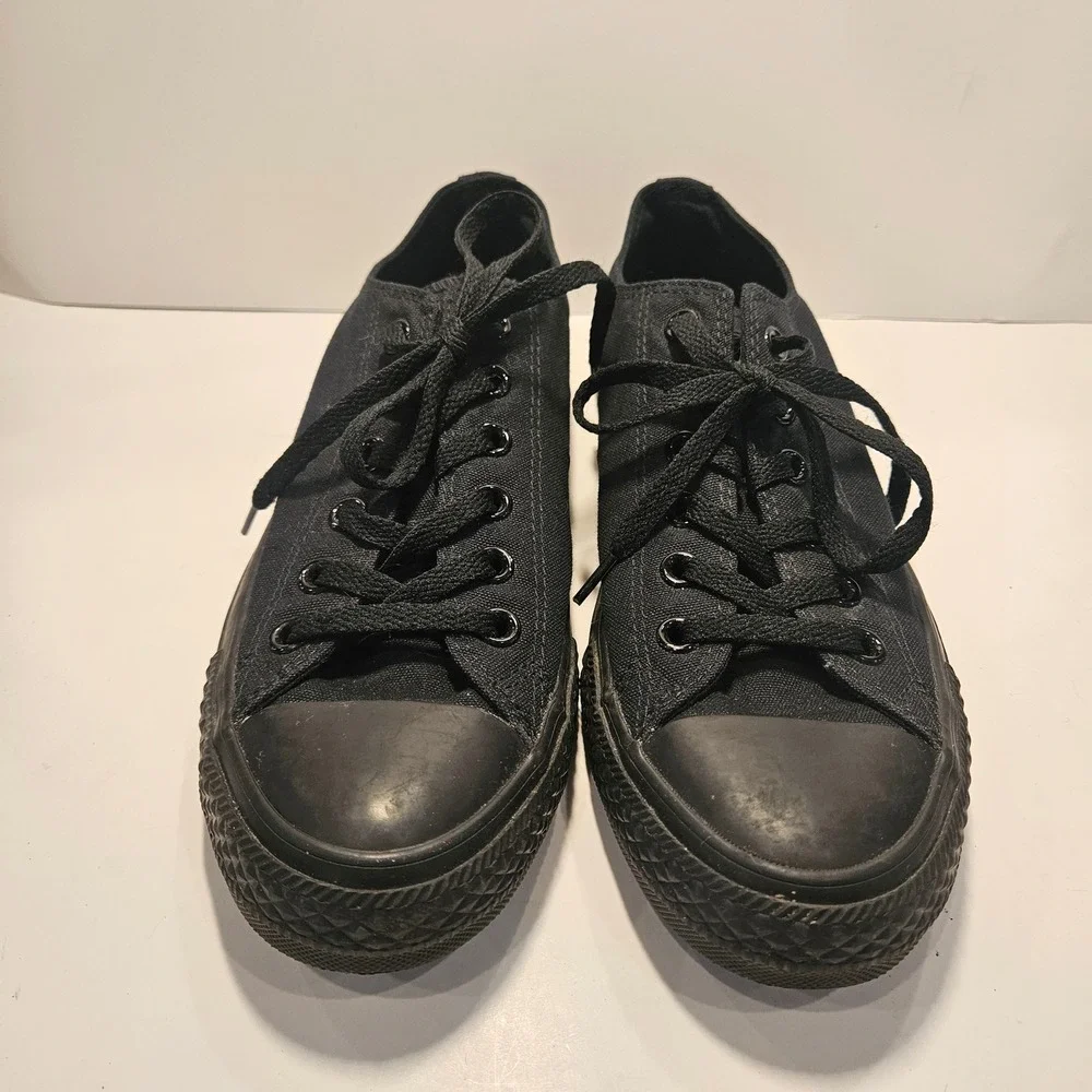 Converse Chuck Taylor All Star Low‎ Top Black Monochrome Sneakers Mens 7 W 9